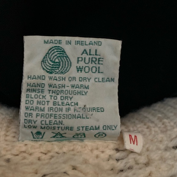 Cladyknit Made in Ireland 100% Wool Arab Cable Knit Sweater EUC Vintage - Picture 8 of 8
